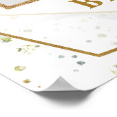 Wangenrood en gouden groen baby shower fotoprops poster (Hoek)