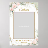 Wangenrood en gouden groen baby shower fotoprops poster (Voorkant)