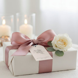 Wangenroze Monogram Trouwfavorietentag Cadeaulabel
