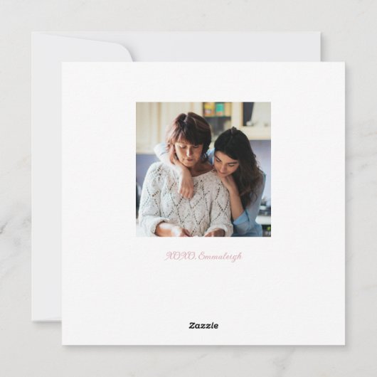 Wangenroze Roze Fles Bloemige Gelukkige Moederdag  Feestdagenkaart (Achterkant)