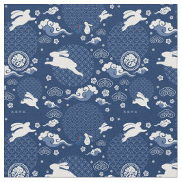 WangXian QiXi Festival Rabbit Print Stof