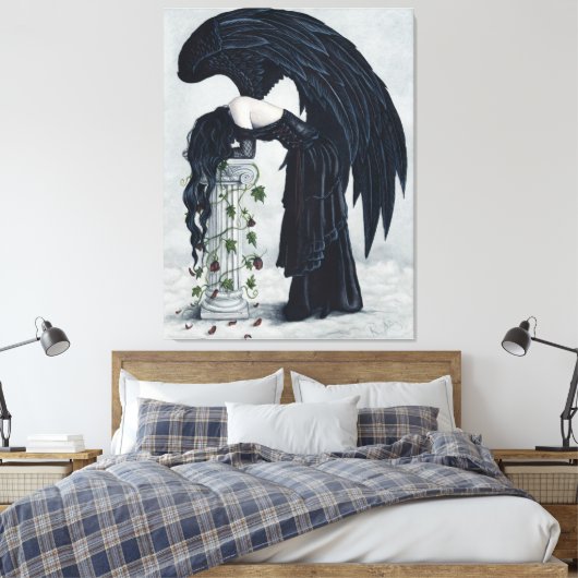 Wanhoop Gotische Engel Sad Canvas Print (Insitu (Slaapkamer))