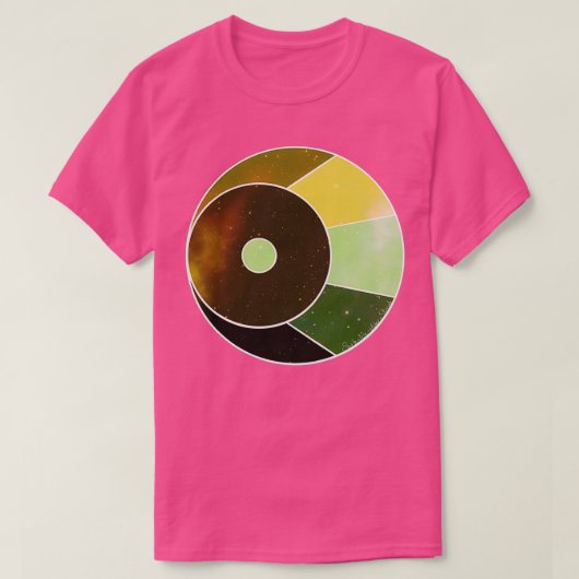 Wanhopige maan groen en geel t-shirt (Design voorkant)