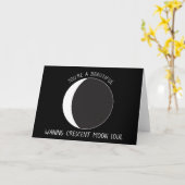 Waning Crescent MOON Phase Wenskaart Kaart (Gele Bloem)