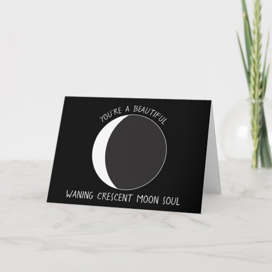 Waning Crescent MOON Phase Wenskaart Kaart (Voorkant)