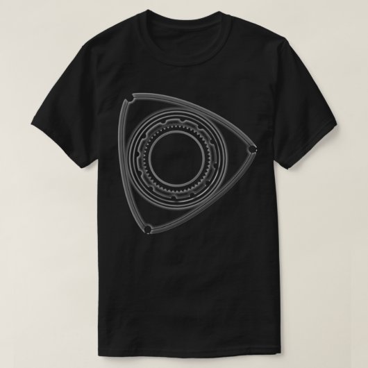 Wankel roterende motorschaduw effect t-shirt (Design voorkant)