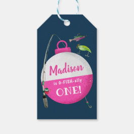 Wankelen in de grote ONE Viste Verjaardag Cadeaulabel