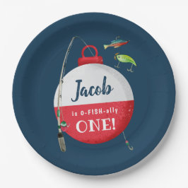 Wankelen in de grote ONE Viste Verjaardag Papieren Bordje