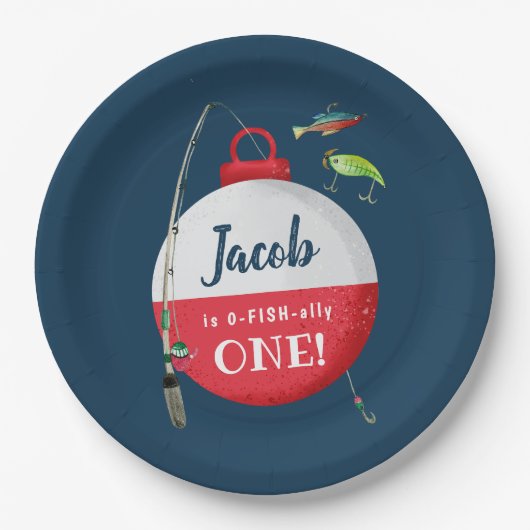 Wankelen in de grote ONE Viste Verjaardag Papieren Bordje (Voorkant)