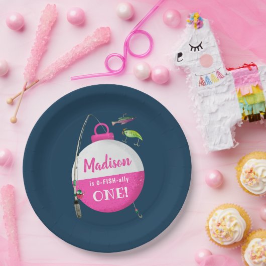 Wankelen in de grote ONE Viste Verjaardag Papieren Bordje (Feest)