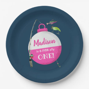 Wankelen in de grote ONE Viste Verjaardag Papieren Bordje