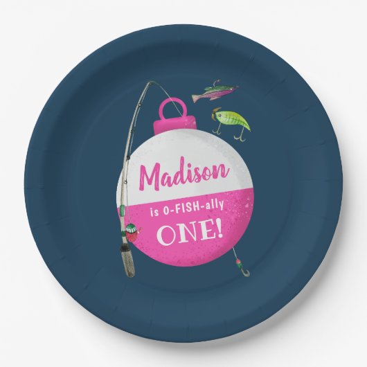 Wankelen in de grote ONE Viste Verjaardag Papieren Bordje (Voorkant)