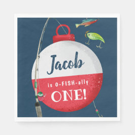 Wankelen in de grote ONE Viste Verjaardag Servet