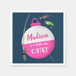 Wankelen in de grote ONE Viste Verjaardag Servet