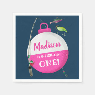 Wankelen in de grote ONE Viste Verjaardag Servet