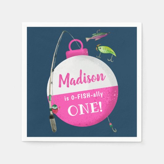 Wankelen in de grote ONE Viste Verjaardag Servet (Voorkant)