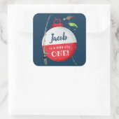 Wankelen in de grote ONE Viste Verjaardag Vierkante Sticker (Tas)