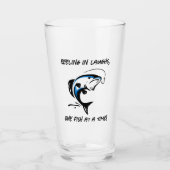"Wankelen in lachen... - Vist Beer Glas (Voorkant)