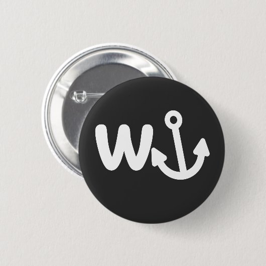 wanker w anchor ronde button 5,7 cm (Voorkant /achterkant)