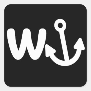 wanker w anchor vierkante sticker