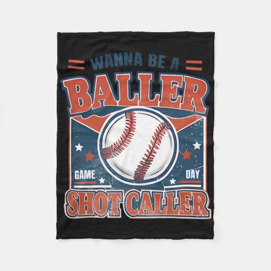 Wanna Be A Byller Shot-caller Retro Bysebyll Game Fleece Deken (Voorkant)