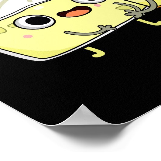 Wanna Curdle Grappige Kaas Puns Donker BG Poster (Hoek)