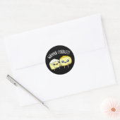 Wanna Curdle Grappige Kaas Puns Donker BG Ronde Sticker (Envelop)