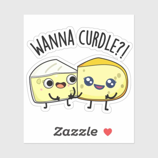 Wanna Curdle Grappige Kaas Puns Sticker (Vel)