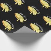 Wanna Cuttle Funny Cuttlefish Pun Dark BG Cadeaupapier (Hoek)