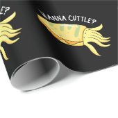 Wanna Cuttle Funny Cuttlefish Pun Dark BG Cadeaupapier (Rol Hoek)