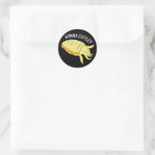 Wanna Cuttle Funny Cuttlefish Pun Dark BG Ronde Sticker (Tas)