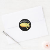 Wanna Cuttle Funny Cuttlefish Pun Dark BG Ronde Sticker (Envelop)