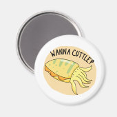 Wanna Cuttle Funny Cuttlefish Pun Magneet (Voorkant / Achterkant)