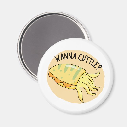 Wanna Cuttle Funny Cuttlefish Pun Magneet (Voorkant / Achterkant)