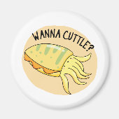 Wanna Cuttle Funny Cuttlefish Pun Magneet (Voorkant)