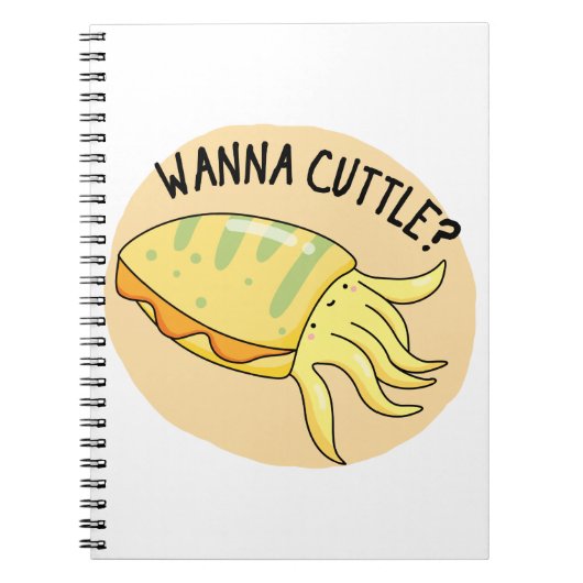 Wanna Cuttle Funny Cuttlefish Pun Notitieboek (Voorkant)