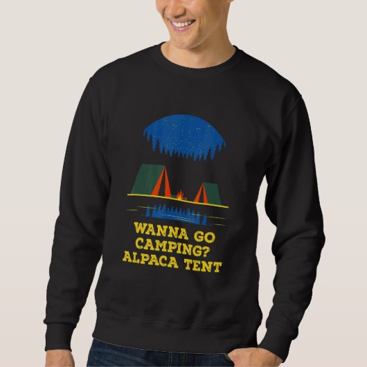 Wanna Go Camping Alpaca Tent Camper  Camp Humor Fr Trui (Voorkant)
