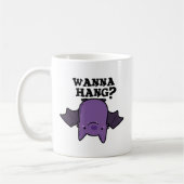 Wanna Hang Funny Animal Bat Pun Koffiemok (Links)