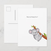 Wanna Hang Out Koala Bear Illustration Briefkaart (Voorkant / Achterkant)