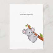 Wanna Hang Out Koala Bear Illustration Briefkaart (Voorkant)