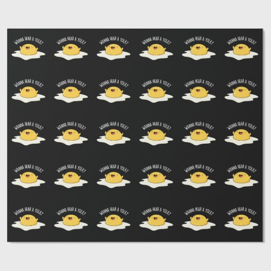 Wanna hoort een Yolk Funny Egg Joke Pun Dark BG Cadeaupapier (Vlak)