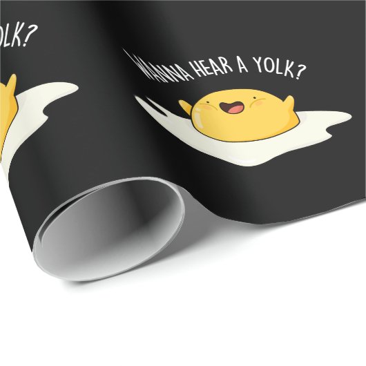 Wanna hoort een Yolk Funny Egg Joke Pun Dark BG Cadeaupapier (Rol Hoek)