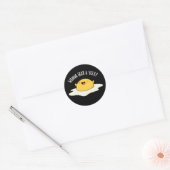 Wanna hoort een Yolk Funny Egg Joke Pun Dark BG Ronde Sticker (Envelop)