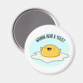Wanna hoort een Yolk Funny Egg Joke Pun Magneet (Voorkant / Achterkant)