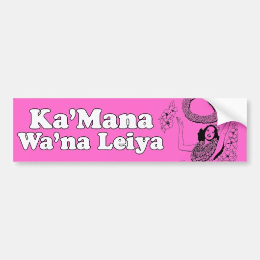 WANNA LEI YA -.png Bumpersticker (Voorkant)