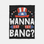Wanna NG 4th of July Grappig Vuurwerk Patriottisch Fleece Deken (Voorkant)