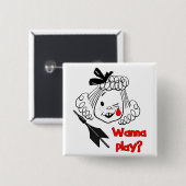 Wanna Play Jarts Vierkante Button 5,1 Cm (Voorkant /achterkant)