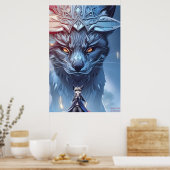 Wanna Play - Raccoon Girl AI Fantasy Art Print (Keuken)