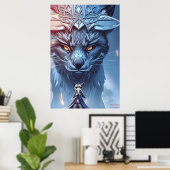 Wanna Play - Raccoon Girl AI Fantasy Art Print (Thuiskantoor)