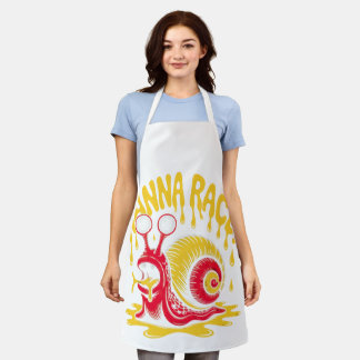 Wanna Race? Funny Melting Snail Ironic All-Over Pr Schort